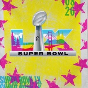 Super Bowl Party Banner - Yellow and Pink